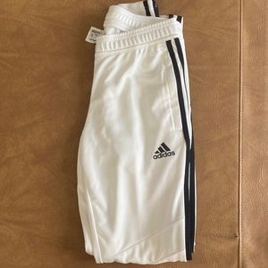 Adidas white joggers